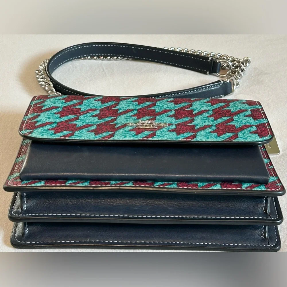 Coach Klare Mini Houndstooth Chain Shoulder Bag - Picture 6 of 9